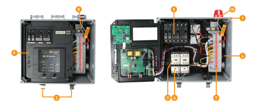 rk series single phase duplex 4-20mA capacitor start/run control panel diagram